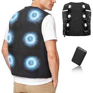 EWZ Cooling Vest for Men & Women, Wearable Cooling Jacket with 6 Semiconductor Cooling Plates, Portable Air Conditioner Vest