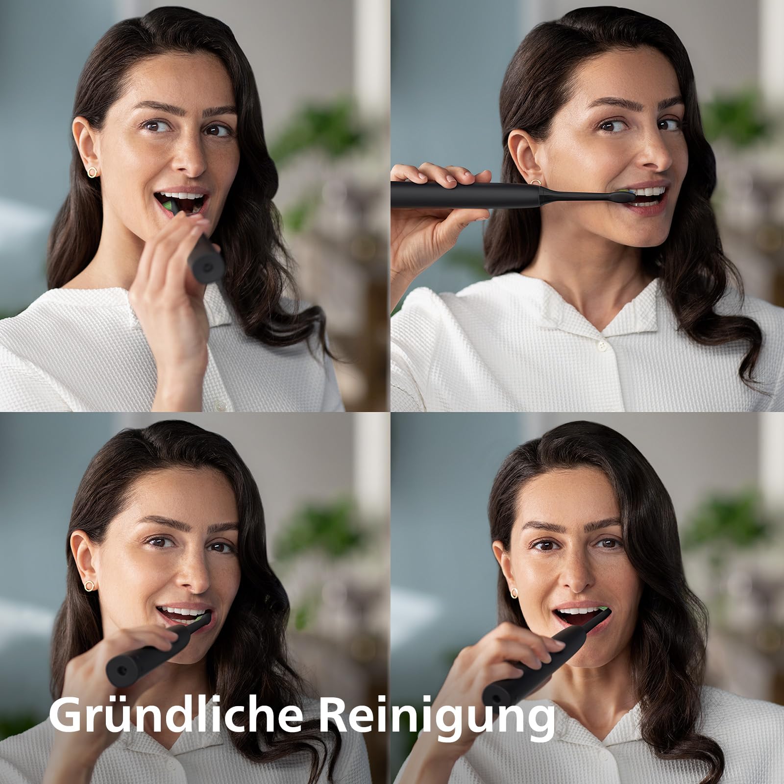Philips Sonicare 4100 – elektrische Sonicare Zahnbürste für Erwachsene mit 1 x Philips W2 Optimal White Bürstenkopf in Schwarz, schlankem Reiseetui und USB-Ladegerät (Modell HX3683/54) 7