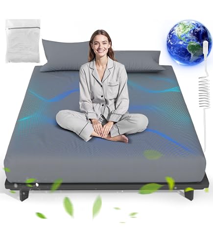 Grounding Fitted Sheets 10% Pure Silver Fiber+90% Cotton, Grounded Sheet Earth Connected Bedding For Ground Your Body Gain More Energy, (California King - 73"x 84"x 15" Blue), Grounding Cord Included