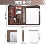 Leathario A4 Portfolio Folder 4-Ring Binder with Notepad 10 Sheet Protectors view 3