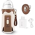 COOZMENT Portable Bottle Warmer,Travel Bottle Warmer with Fast Charging &Cordless,Lightweight＆Portable Bottle Warmer,Milk Warmer with Temperature Control,Suitable for Traveling/Camping/Home