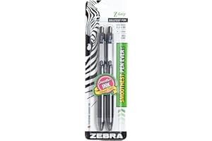 Zebra Pen Z-Grip Retractable Ballpoint Pen, Medium Point, 1.0mm, Black Ink, 2-Count
