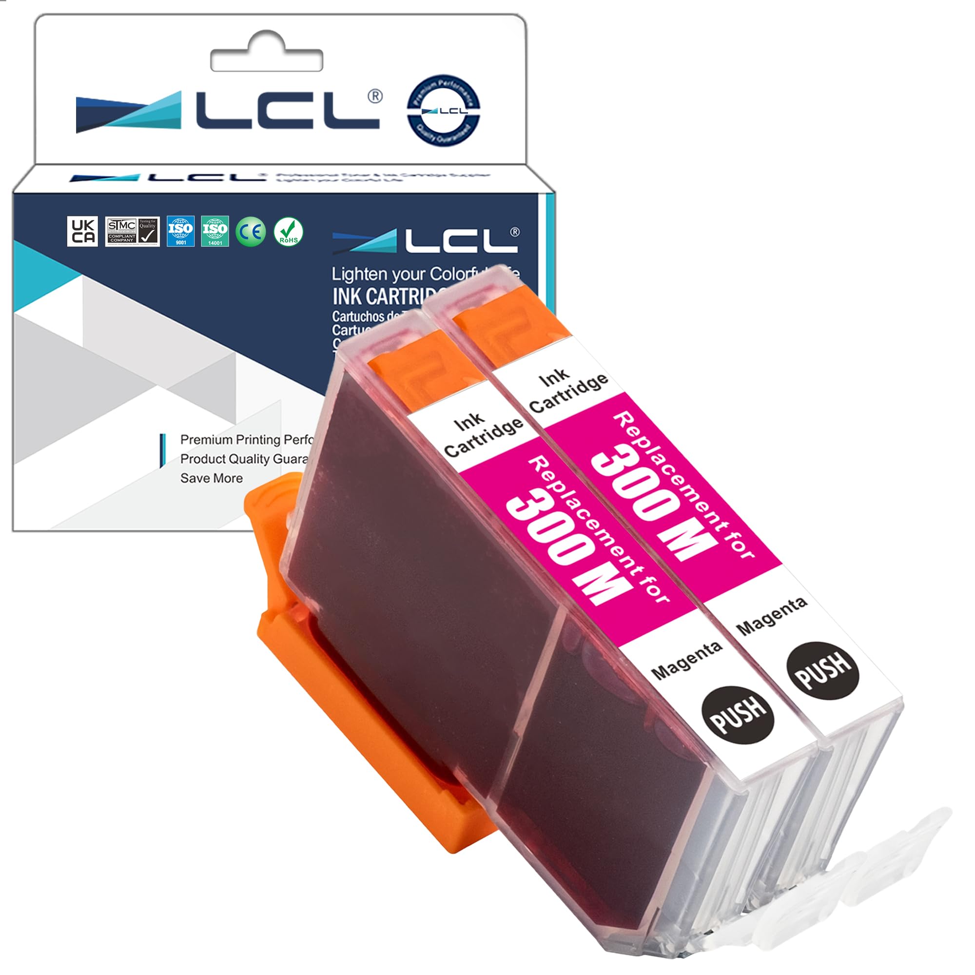 LCL Compatible Ink Cartridge PFI-300 PFI-300M (2Pack Magenta) Replacement for Canon imagePROGRAF PRO-300