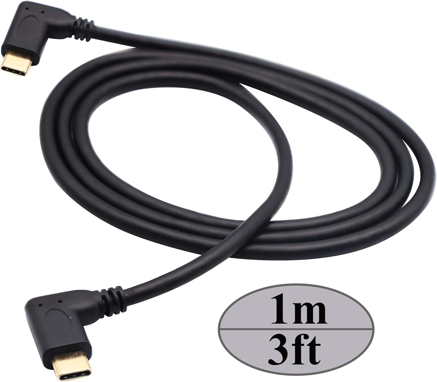 AAOTOKK 3.1 Type c Extension Cable 90 Degree USB 3.1 Type C Male to Male Gen 2 (10Gbps) Connector Extension Cable - Image 3