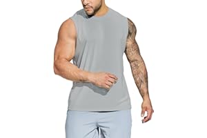 MIER Men's Workout Tank Tops UPF 50+ Swim Shirts Quick Dry Running Sleeveless UV Protection Muscle Tees