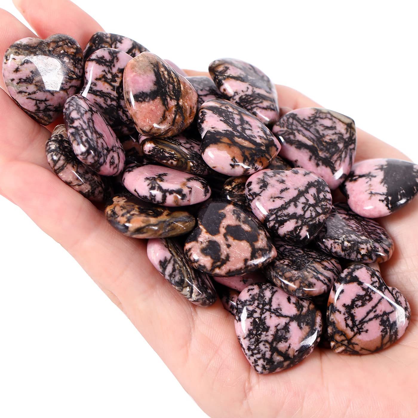 20 PCS Rhodochrosite Natural Heart Healing Crystals