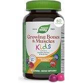 Nature's Way Kids Growing Bones &amp; Muscles Gummies, Ages 2+, Berry, 60 ct | Supports Kids' Healthy Bone &amp; Muscle Development with Calcium, Magnesium, Vitamins D3 &amp; K1*