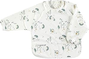 Loulou Lollipop Long Sleeve Mess Free Waterproof Bibs, for baby boys and girls 6-36 Months, Machine Washable, Travel Friendly
