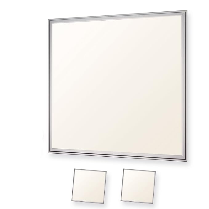 LEDVero 2er Set 62x62cm Ultraslim LED Panel 36W, 3000lm, 3000K Deckenleuchte mit Befestigungsclips und EMV2016 Trafo -Warmwei