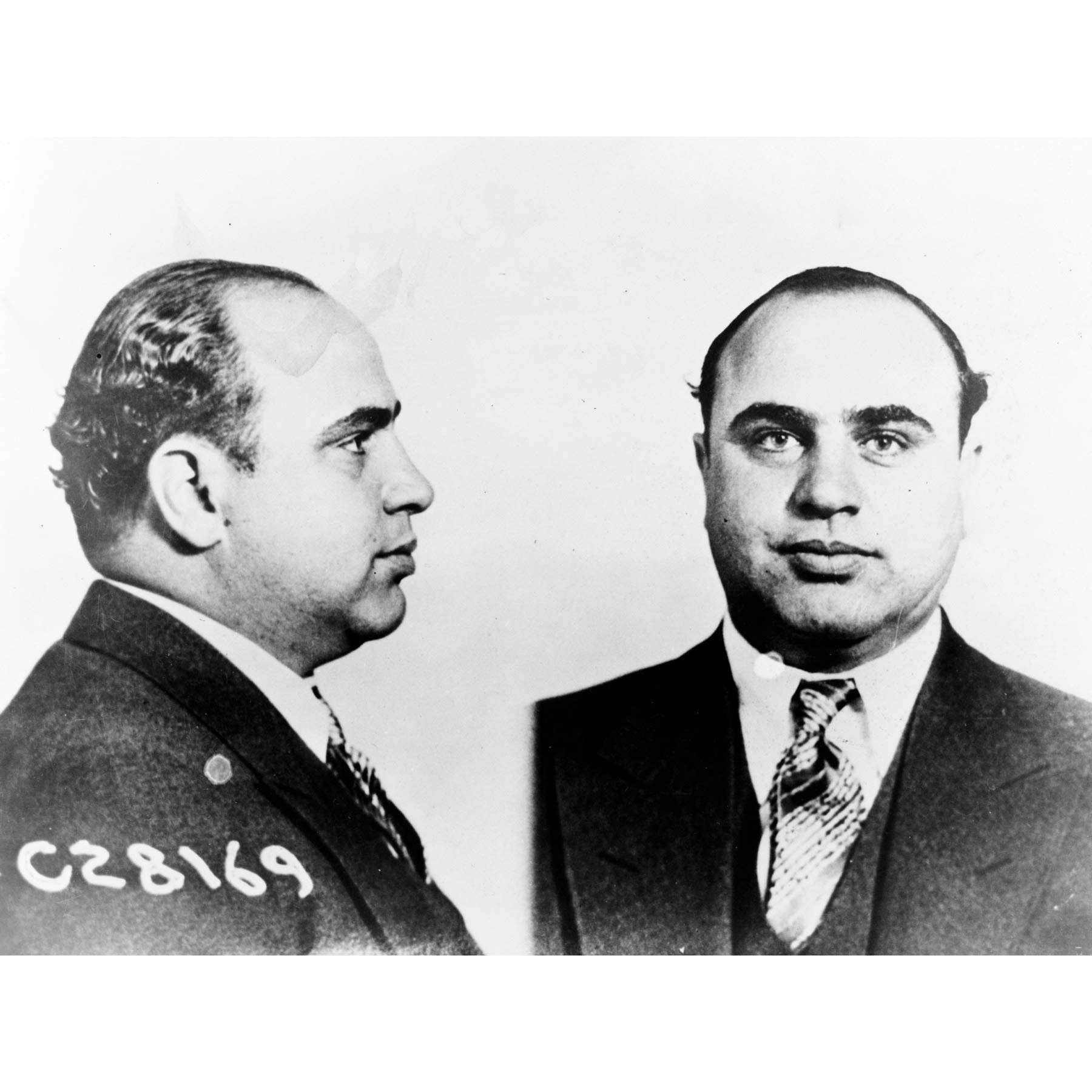 Gangster Capone Police Mugshot Old Photo Large Wall Art Print Canvas Premium Mural