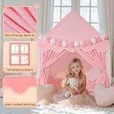 Wilwolfer Princess Play Tent for Kids Indoor Beige Pink 77x113x115 cm view 3