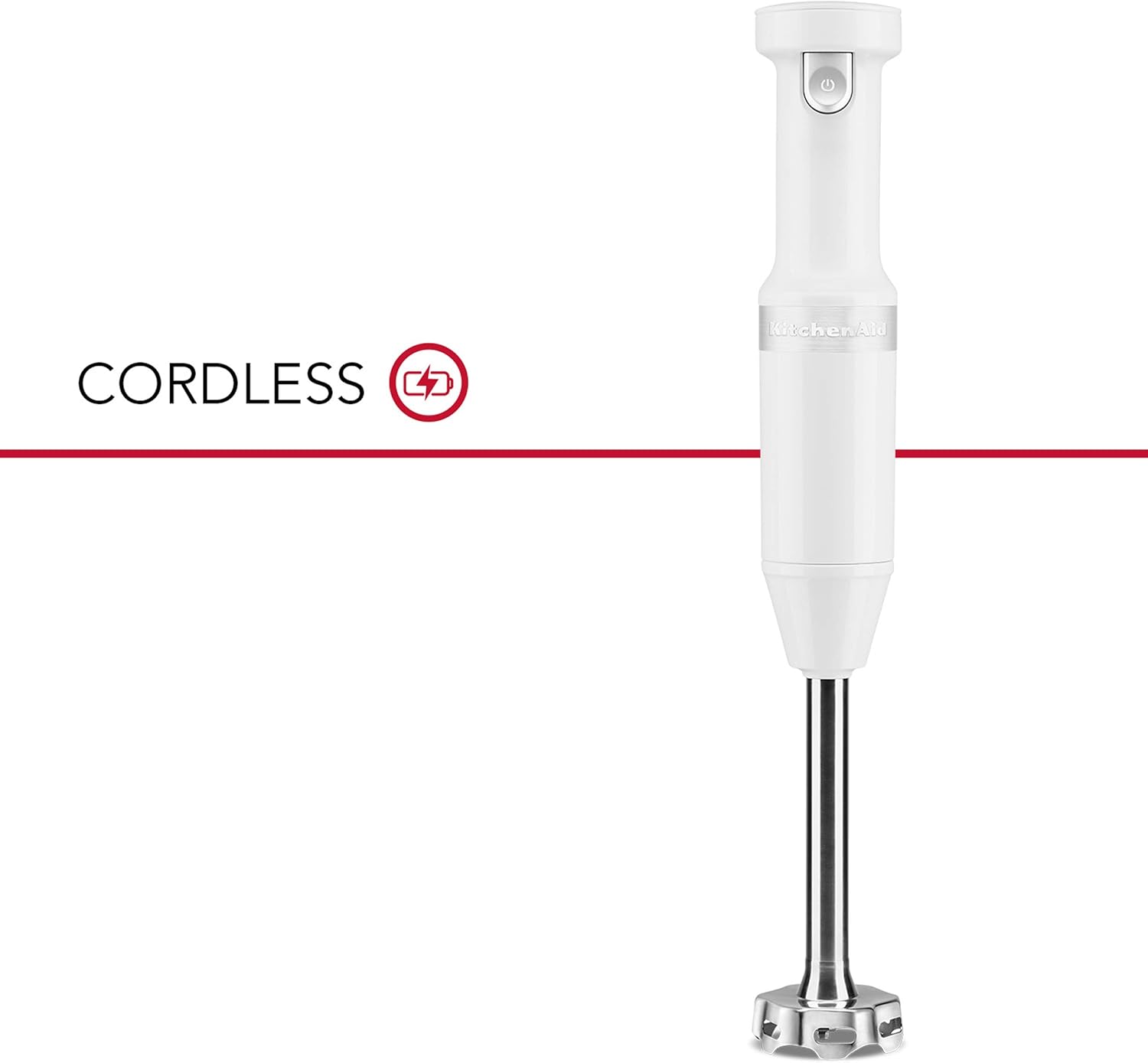 KitchenAid KHBBV53WH Cordless Hand Blender, 8 inch, White: Kitchen & Dining