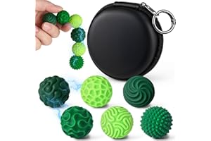 LovesTown 6PCS Silicone Magnetic Fidget Balls, Stress Balls for Adults Teens Quiet Fidget Toys with Texture for Office School Birthday Gift (Green)