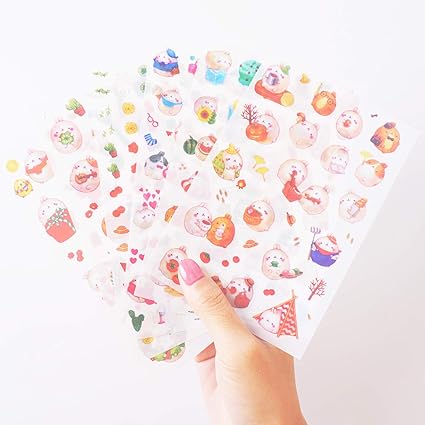 Amazon Co Jp Haiker かわいい モランウサギ ウサギキャラクターステッカー 日記スクラップブック スクラップブック 装飾 6枚ロット 韓国文房具 バージョン4 ホーム キッチン