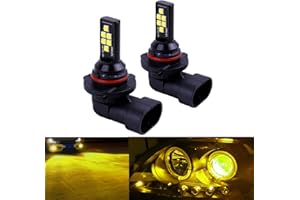 SOCAL-LED LIGHTING 2x HB3 H10 9005 9145 LED Fog Light Bulb for Powersports Advanced 3030 SMD Bright Colorful Daytime Running DRL Lamp, Golden Yellow