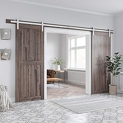 SMARTSTANDARD 12ft Siliding Barn Door Hardware Kit