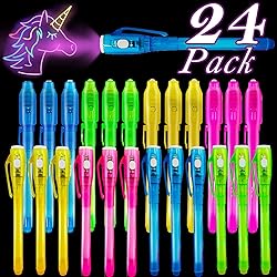 iGeeKid 24 Pack 2 Style Invisible Ink Pen with UV