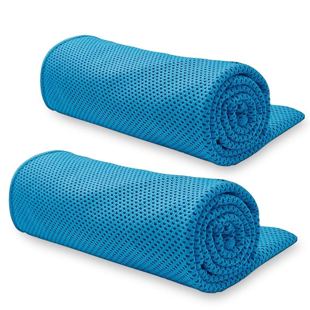 BeGrit Snap Cooling Towel Chilly Ice Cool Bowling Fitness Yoga Towels for Sports Travel Running Biking Hiking Gym Golf Workout Camping Pilates (Pack of 2)