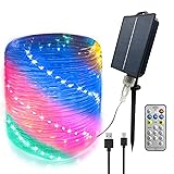 GLPE Solar Rope Lights Outdoor Waterproof, 66ft 200