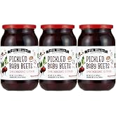 Old World Quality Food Pickled Baby Beets Bundle &ndash; 32 oz Jar 3 Pack &ndash; All Natural Sauerkraut Style Veggies &ndash; Gluten Free Pickled Foods for Charcuterie Snacking and Gourmet Meals
