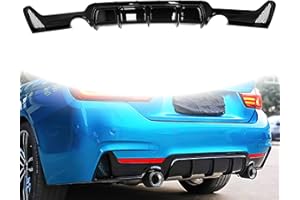 KETAI Rear Diffuser Compatible with 2014-2020 BMW 4 Series F32 F33 F36 M-Performance Style Rear Bumper Lower Lip Diffuser Double Exhaust One Outlet (Gloss Black)