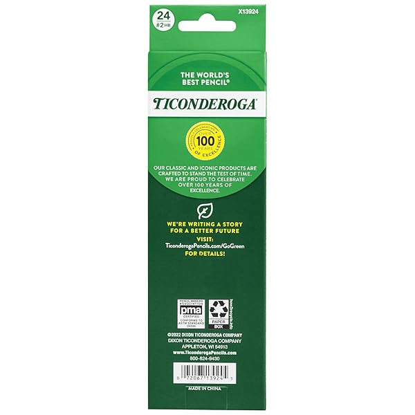 TICONDEROGA® PENCILS, #2 LEAD, MEDIUM SOFT, PACK OF 24