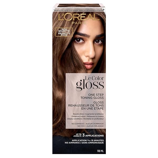 L’OREAL PARIS LE COLOR ONE STEP TONING HAIR GLOSS, RICH BRUNETTE, 4 OUNCE