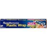 Reynolds Kitchens Clear Plastic Wrap, Built-In Slide Cutter, 225sq ft | Plastic Cling Wrap for Food Storage, Seals in Freshness, Clean Cut Every Time, Ideal For Leftovers, BPA-Free, 12 in x 225 ft