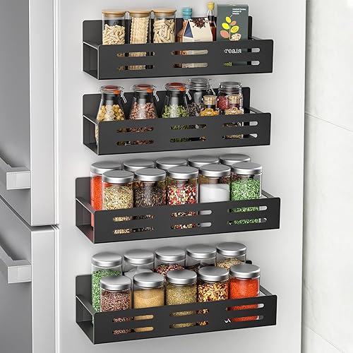 MFTEK Magnetic Spice Rack for Refrigerator, Pack Spice Rack
