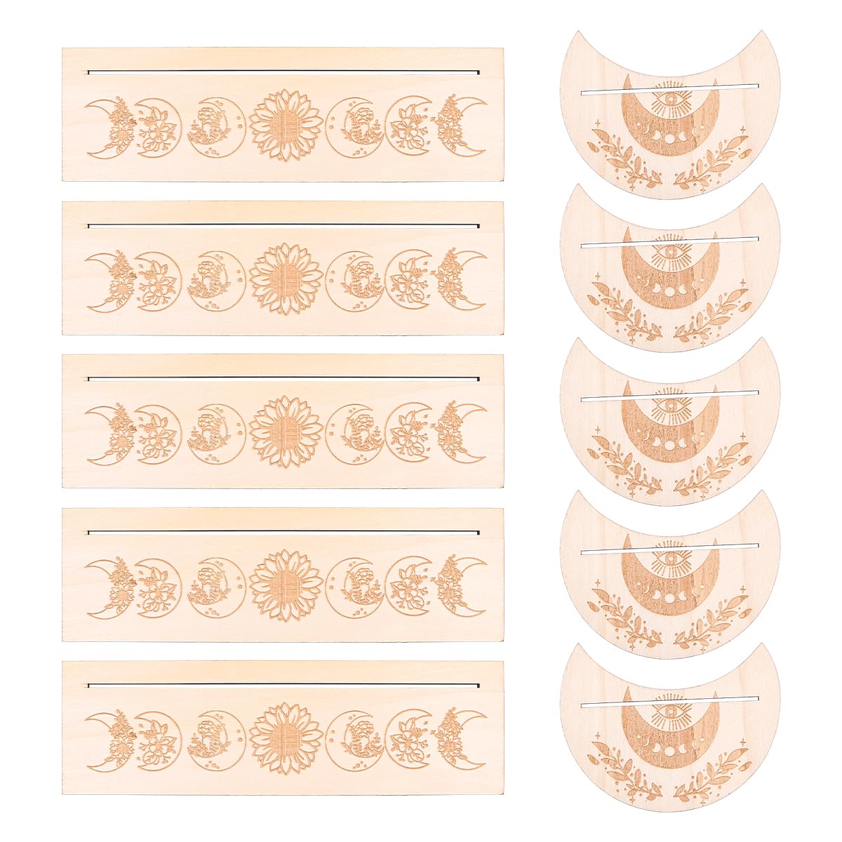 VOANZO 5 Sets Wooden Tarot Card Holder Holders Decorative Gift of Witch Moon AccessoriesTarot Card Stand Set Tarot Accessories and Tarot Decor Tarot Deck Display 10PCS