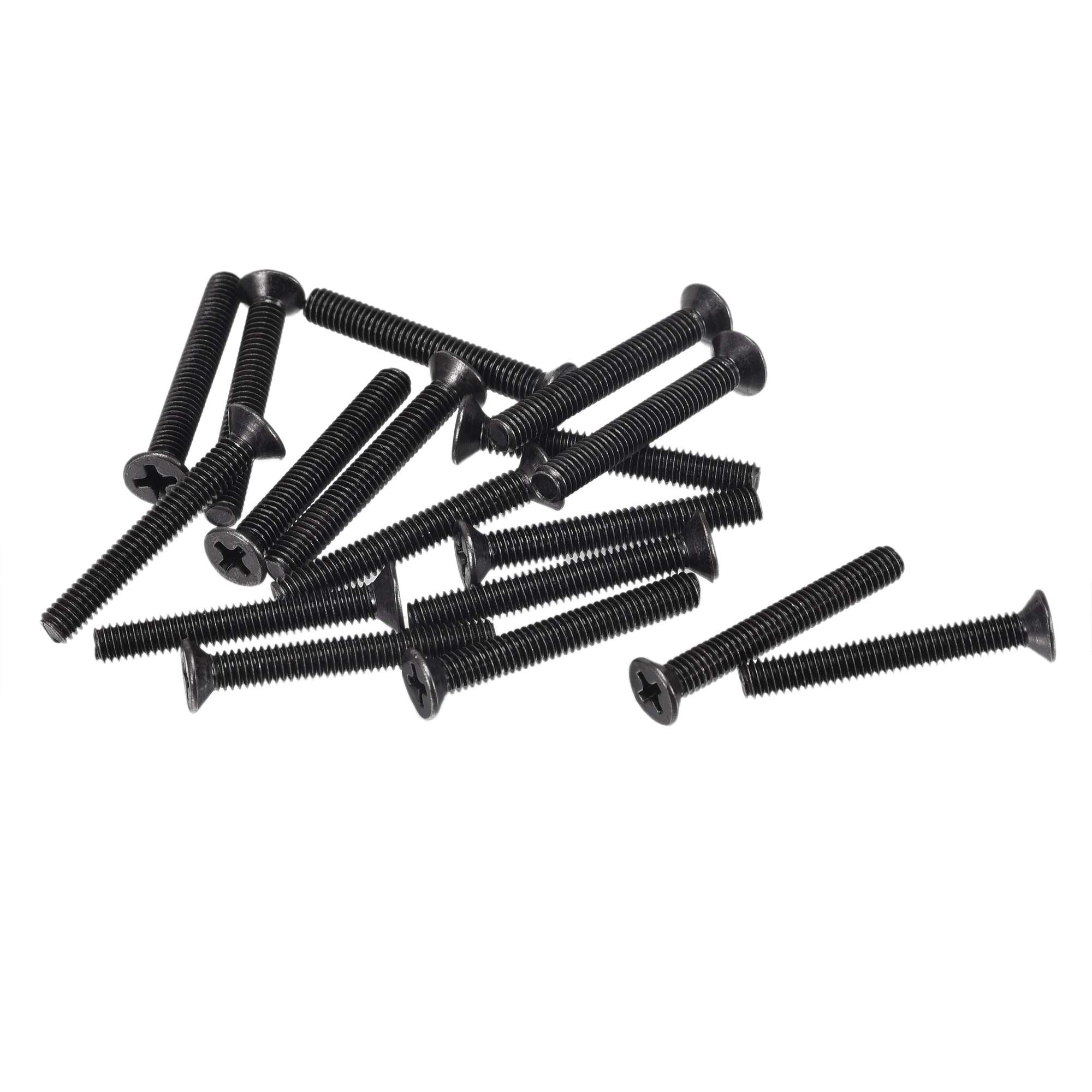 sourcing map M4 x 30mm Phillips Screw Fastener Black for Laptop PC TV Fan Switch 50pcs