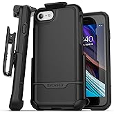 Encased Rebel for iPhone SE 2022 Belt Clip Holster Case, Protective Full Body Phone Cover with Holder (Fits iPhone SE 2020/2022 3rd Gen) Black