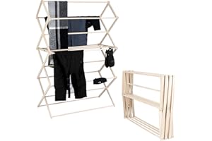 Pennsylvania Woodworks Clothes Drying Rack: Solid Maple Hard Wood Laundry Rack for Blankets, Towels, Bedding & More, Heavy Duty Folding Drying Rack, Made in USA, No Assembly Needed, XXLarge