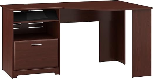 Amazon Com Bush Furniture Cabot Corner Desk With File Drawer In Harvest Cherry Furniture Decor