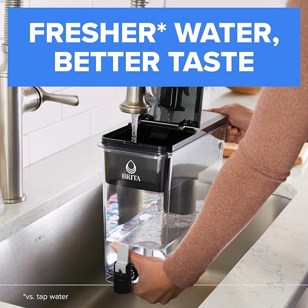 BRITA ULTRAMAX LARGE WATER DISPENSER WITH STANDARD FILTER, BPA-FREE, REPLACES 1,800 PLASTIC WATER BOTTLES A YEAR, LASTS TWO MONTHS OR 40 GALLONS, INCLUDES 1 FILTER, KITCHEN ACCESSORIES, LARGE – 27-CUP