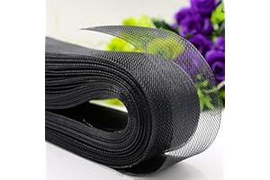 Abbaoww Stiff Black Horsehair Braid 3 Inch Wide 25 Yards for Sewing Wedding Dress Dance Gowns Accessories Shaping Trimming
