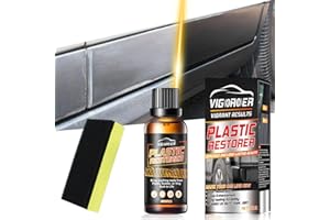 VIGORDER Plastic Restorer for Cars, Lasting Auto Restoring Liquid, Qucik Hydrophobic Ceramic Trim Coating Kit, Exterior and Interior Plastic Revitalizing Coating Agent, Resists Water, UV Rays, Dirt (50ml)