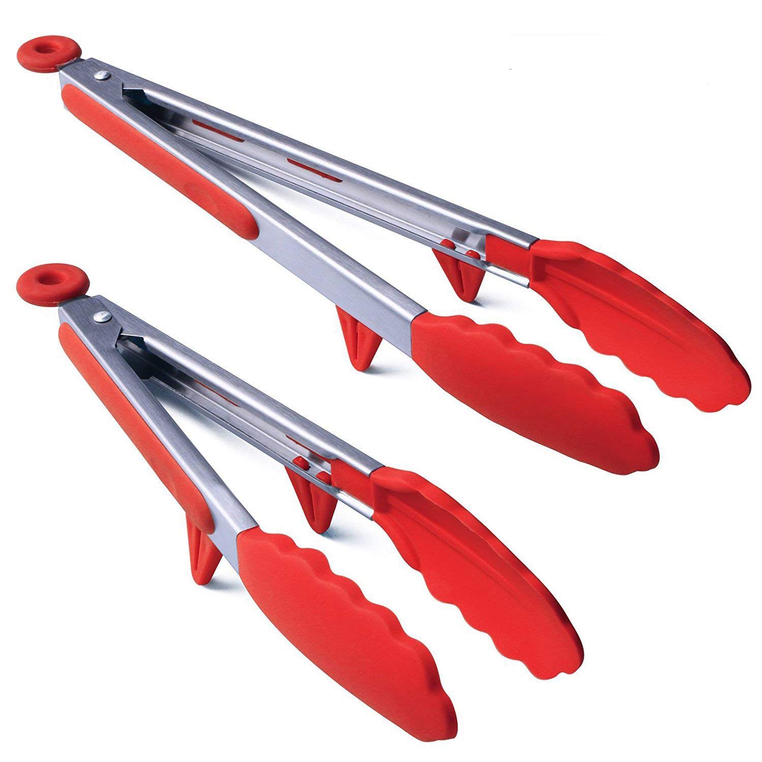 Smithcraft Silicone Kitchen Cooking Tongs Barbecue Tongs Set of 2 18/8