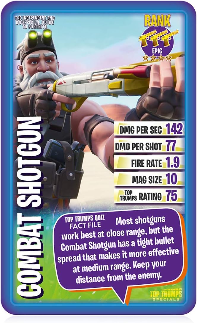 Top Trumps The Independent and Unofficial Guide To Fortnite Card Game, learn about weapon grades and fire rate - Image 4