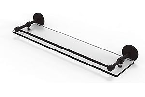 Allied Brass P1000-1/22-GAL-ORB 22 Inch Tempered Gallery Rail Glass Shelf, Oil Rubbed Bronze