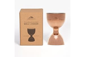 A Bar Above Premium Bell Jigger with 10 Measurements Inside - Professional & Heavy-Duty 304 Stainless Steel Cocktail Double J