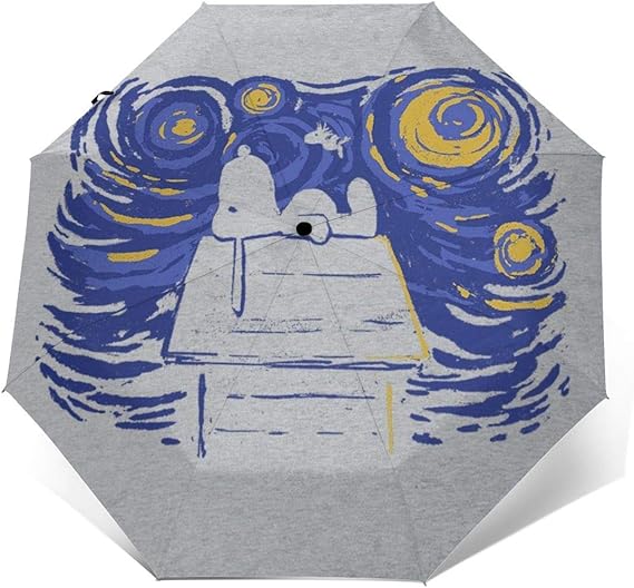 Amazon ピーナッツヴァンゴッホスヌーピーの夜空 折りたたみ式傘 パラソル Uv保護upf50 8リブ 自動開閉 超防水 防雨台風 梅雨 軽量 防雪 男女通用 折りたたみ傘 通販