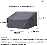 F&J Outdoors Garden Loveseat Cover 2 Seater Waterproof Grey 158x99x61/89 view 3