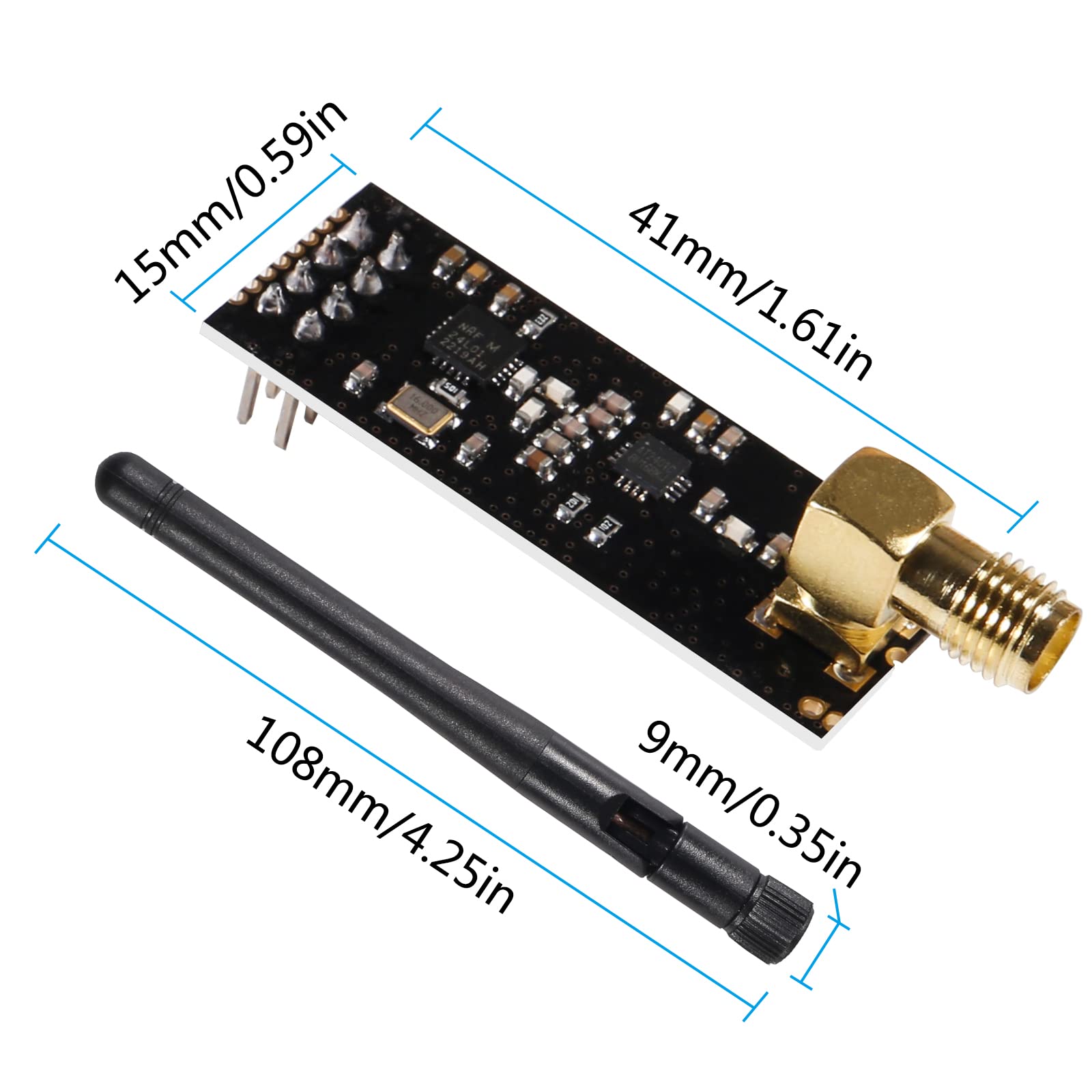 Mua 2PCS NRF24L01+PA+LNA RF Wireless Transceiver Module with SMA ...