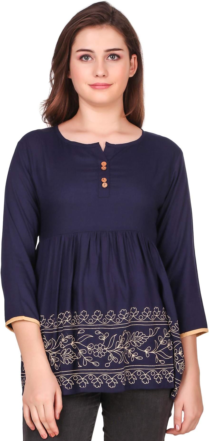 Women's Casual Plain Regular Fit Western Stylish Top for Girls