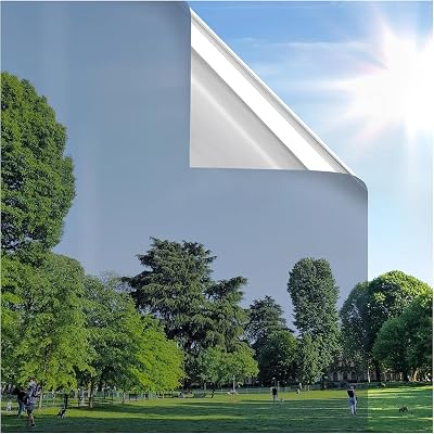 rabbitgoo Heat Reflective Window Film Privacy One Way Mirror 44.5x200cm