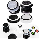 Playrealm FPS Thumbstick Extender x 2 & Printing Rubber Silicone Grip Cover x 4 for Xbox Series X/S & Xbox One Controller(Luminous Black&White)