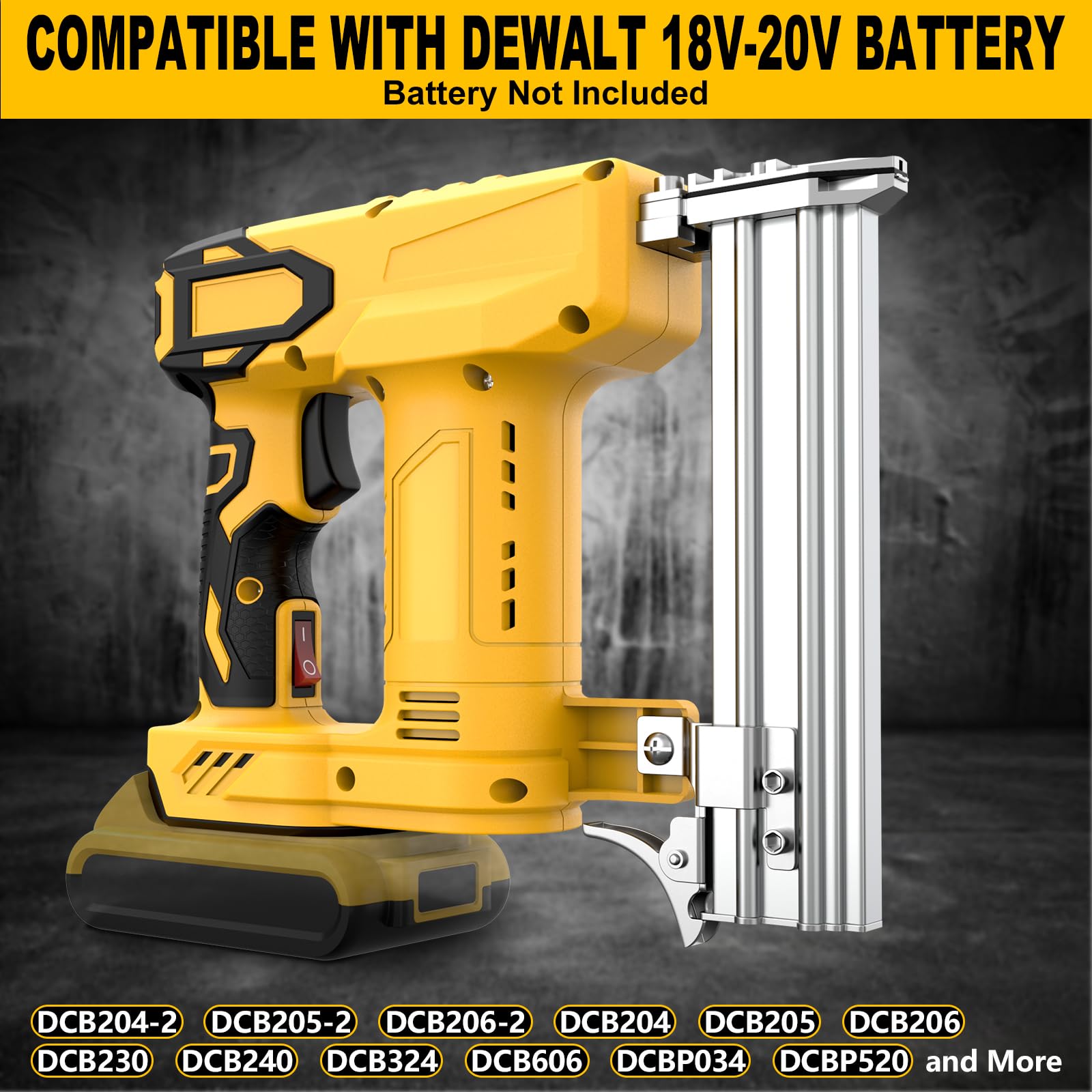 Cordless Brad Nailer Compatible With Dewalt 20V Battery – 2-in-1 Electric Nail/Staple Gun, Brushless Motor, 2 Firing Modes, Includes 1000 Nails & Staples (Tool Only)