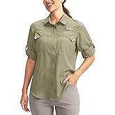 Pudolla Women's UPF 50+ UV Sun Protection Shirts Long Sleeve Fishing Hiking Shirt Cool Lightweight Travel Safari Shirts