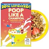 Poop Like A Champion High Fiber Cereal - Cinnamon Toast Flavor | Keto Friendly Low Carb Gluten Free &amp; Healthy | Breakfast Essentials with Soluble, Insoluble &amp; Psyllium Husk Powder